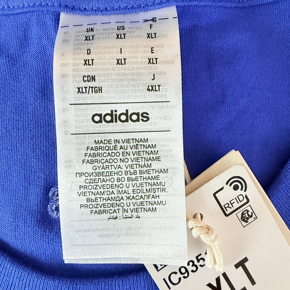 Adidas Mens Royal Blue Graphic Logo T-Shirt XLT Tall Short Sleeve Tee NWT - Picture 4 of 9